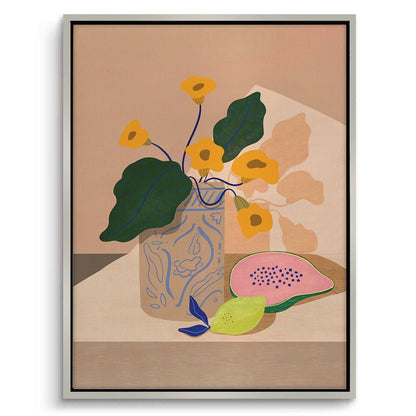 blue patterned vase - Canvas