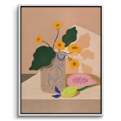 blue patterned vase - Canvas