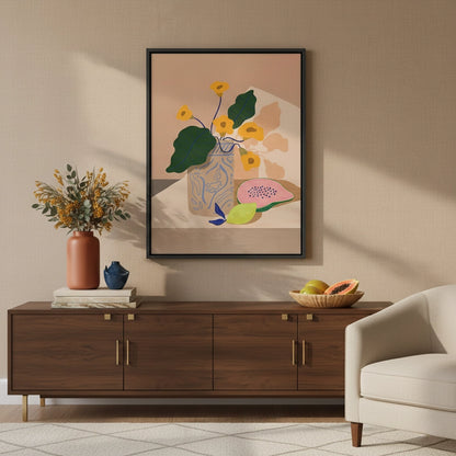 blue patterned vase - Canvas