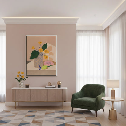 blue patterned vase - Canvas