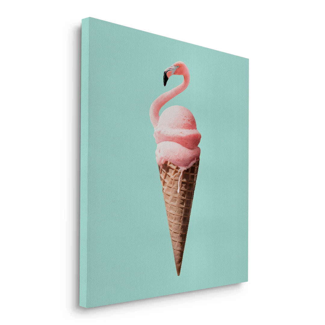 2Flamingo Ice Cream Cone - Canvas