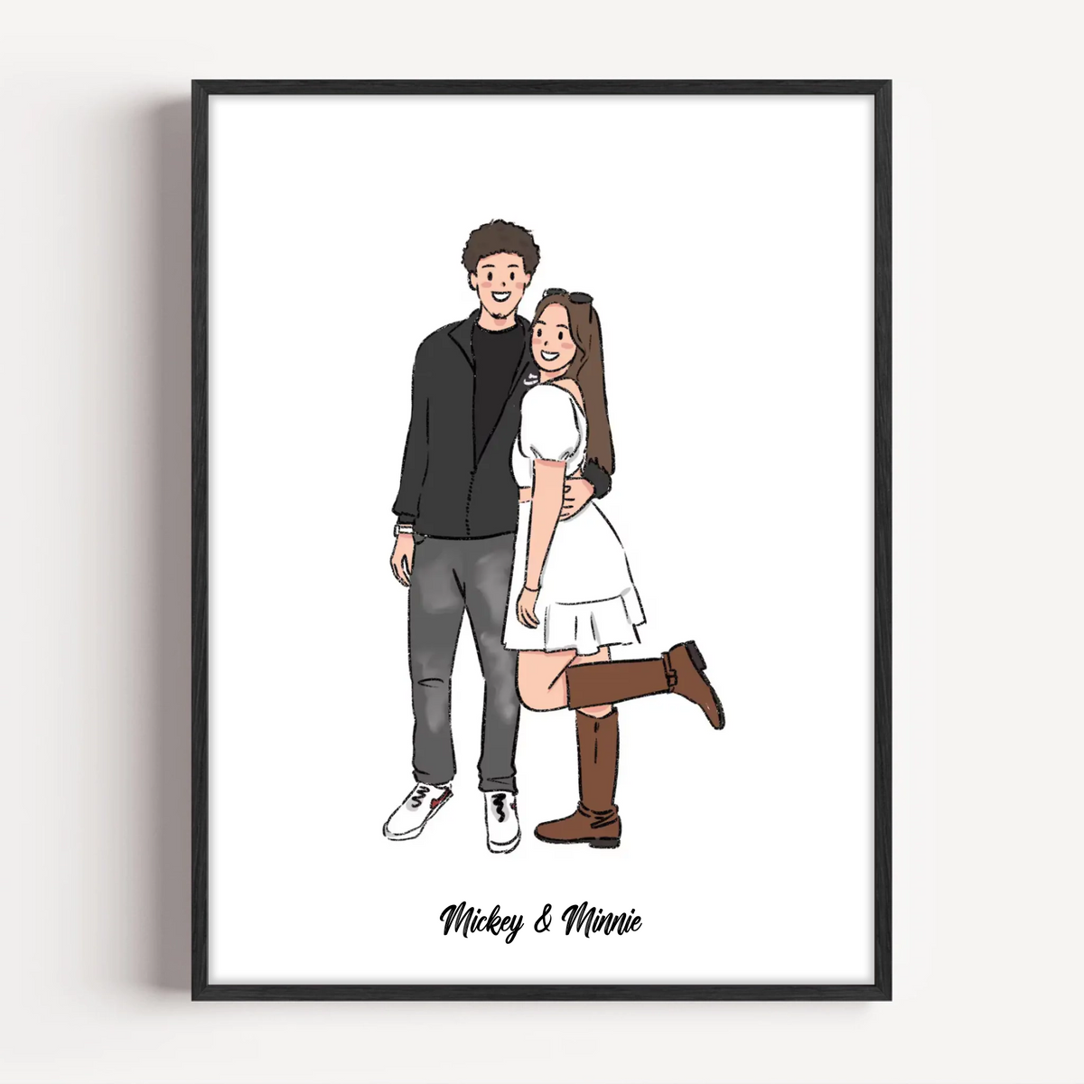 Custom Hand-drawn Couple Portrait
