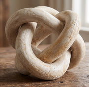 Unity Knot whitewashed wood sculpture, 30 cm (1)