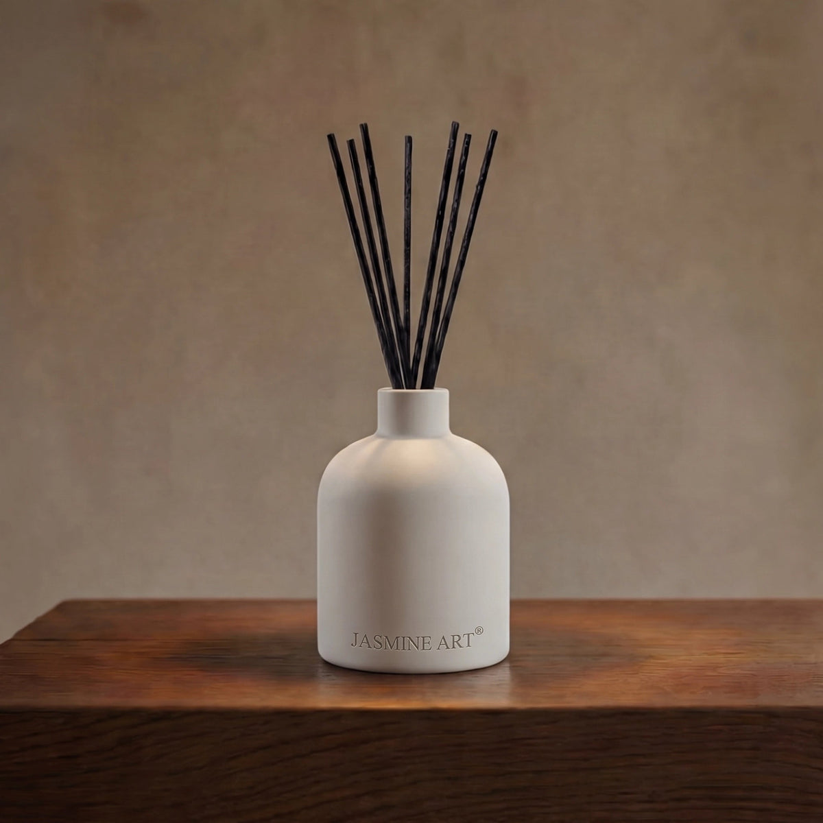 Jasmine Art Signature Reed Diffuser – 150ml matte ceramic bottle with black reeds