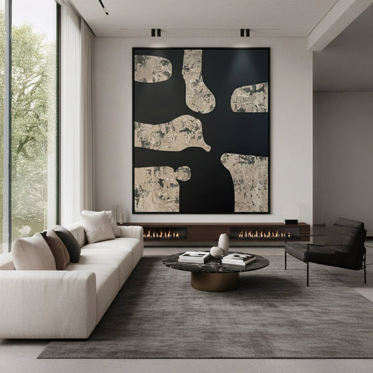 extured Beige Shape Painting #TBSH110