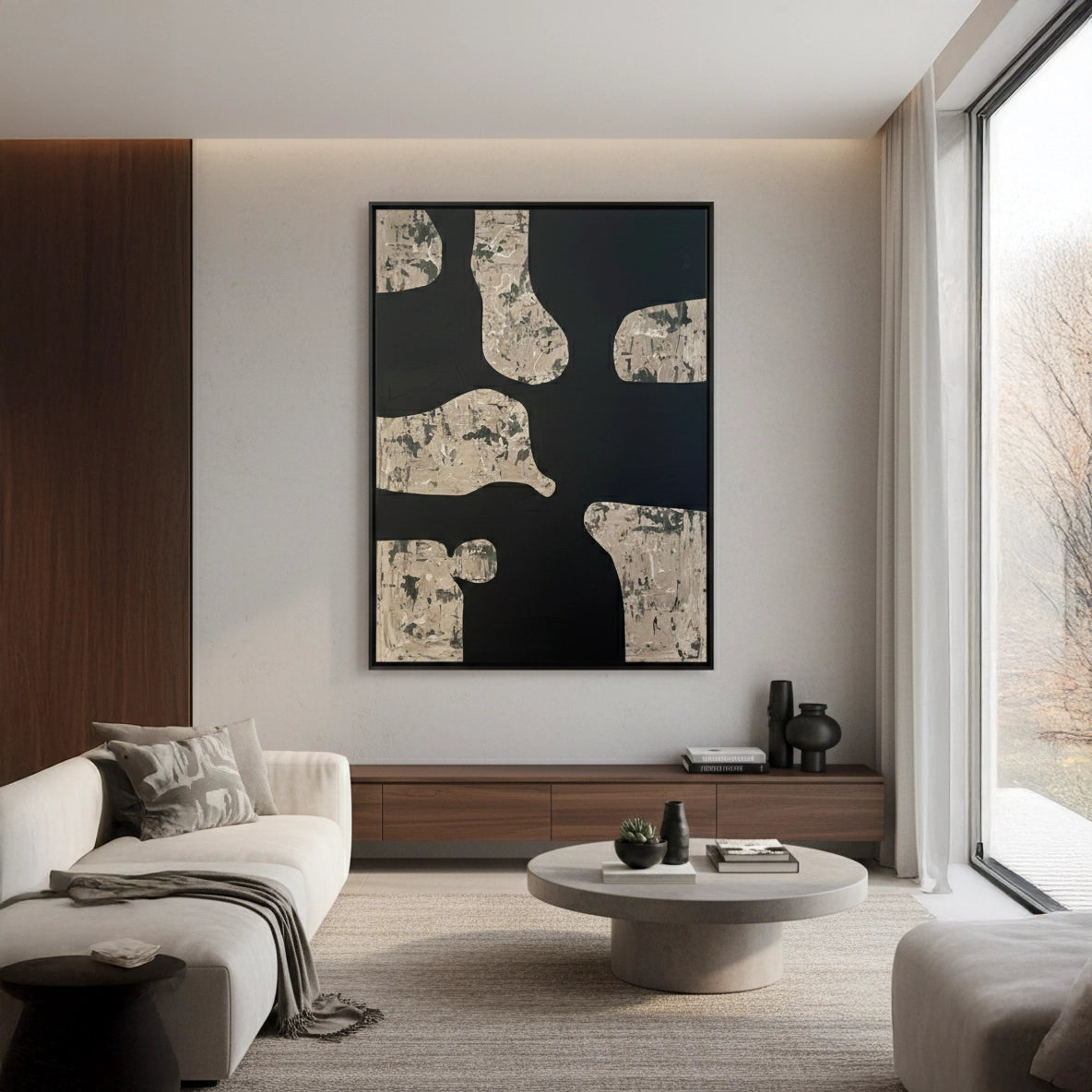 2extured Beige Shape Painting #TBSH110