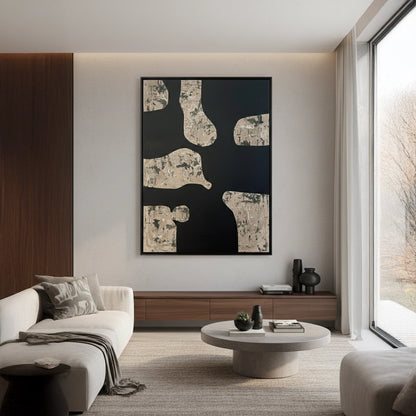 extured Beige Shape Painting #TBSH110