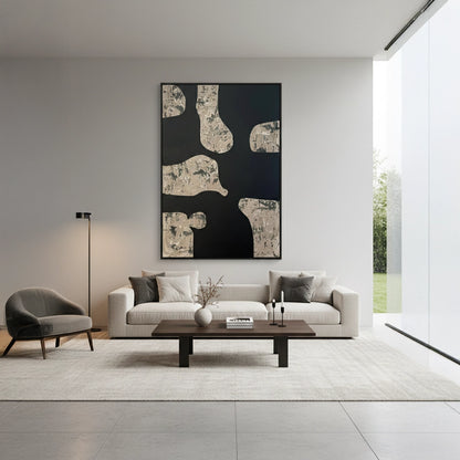 extured Beige Shape Painting #TBSH110