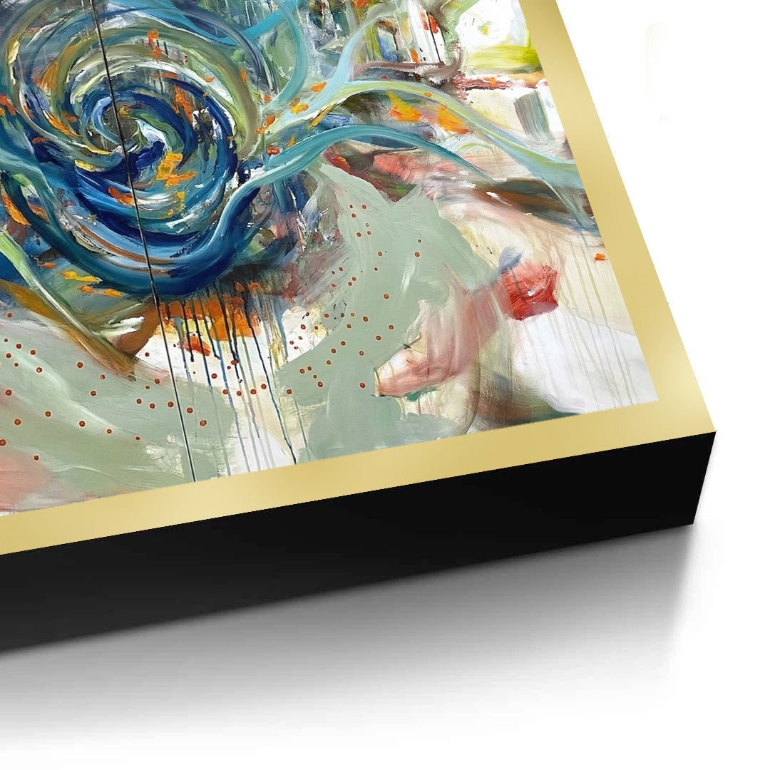 2Teal Motion Abstract - Fine Art