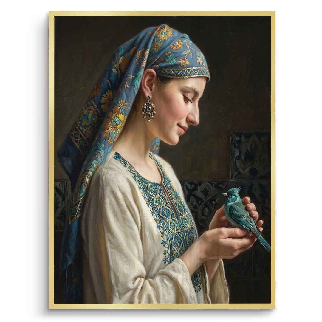 2Woman with Azure Bird - Fine Art