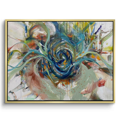 Teal Motion Abstract - Canvas