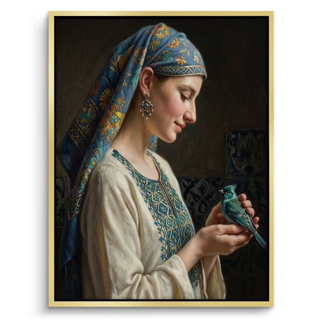 2Woman with Azure Bird - Canvas