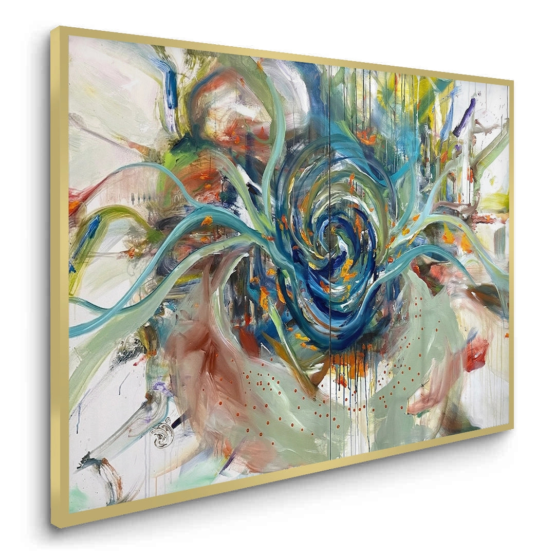 2Teal Motion Abstract - Fine Art