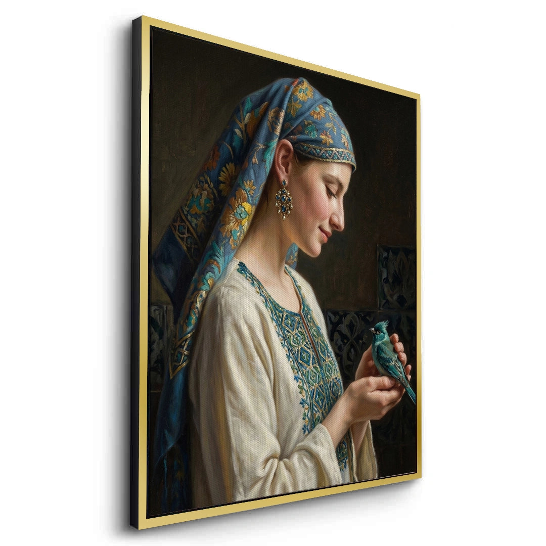 2Woman with Azure Bird - Canvas