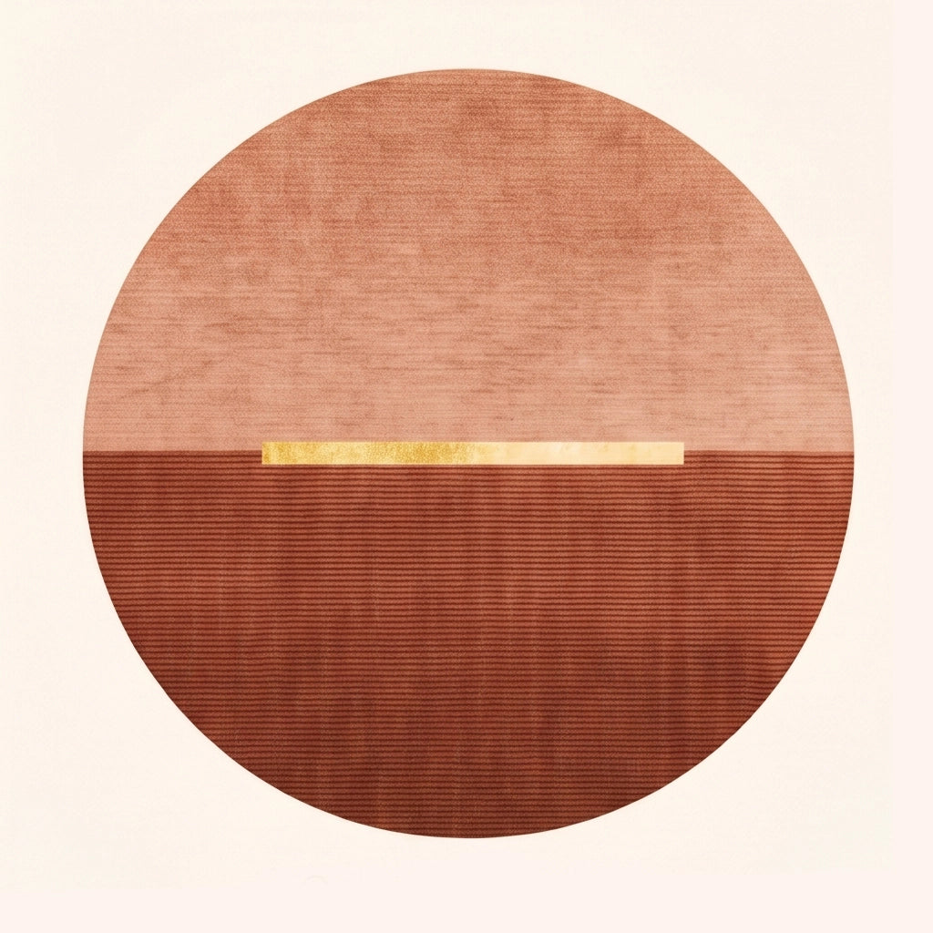 Eclipse modern abstract rug in Terracotta Blush – flat lay