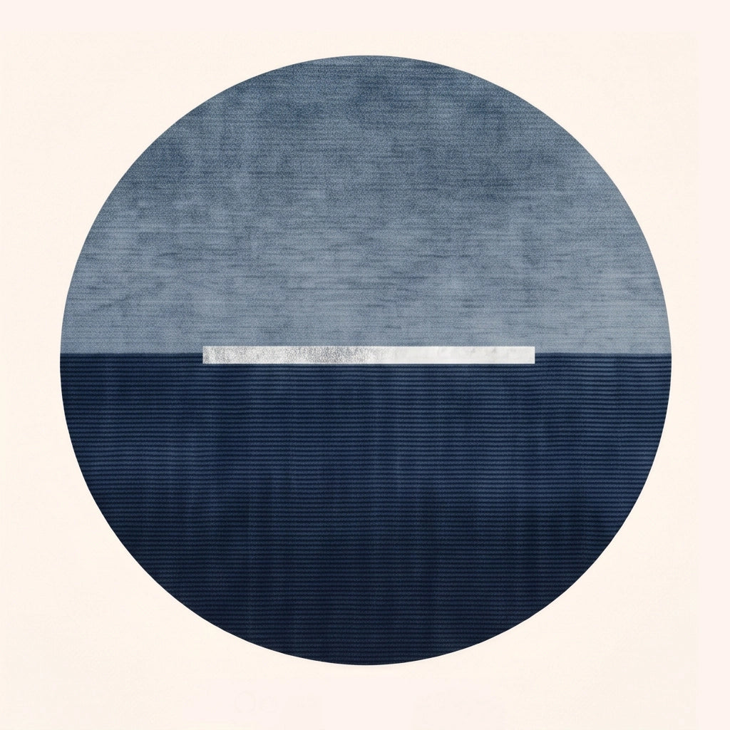 Eclipse modern abstract rug in Denim Navy – flat lay
