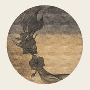Orchid Moon hand-tufted rug in Golden Smoke – flat lay