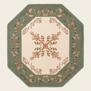 Palace Bloom hand-tufted rug in Sage Garden – flat lay