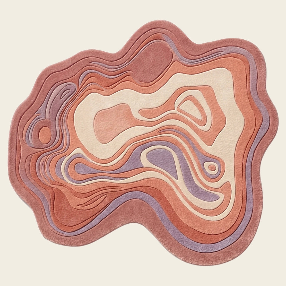 Agate Flow hand-tufted rug in Rose Lilac – flat lay