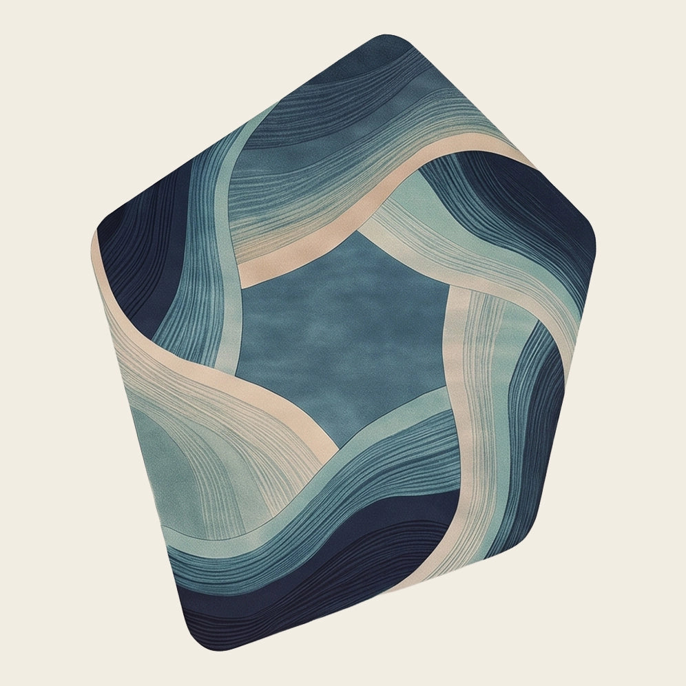 Ember Facets hand-tufted rug in Ocean Mist – flat lay