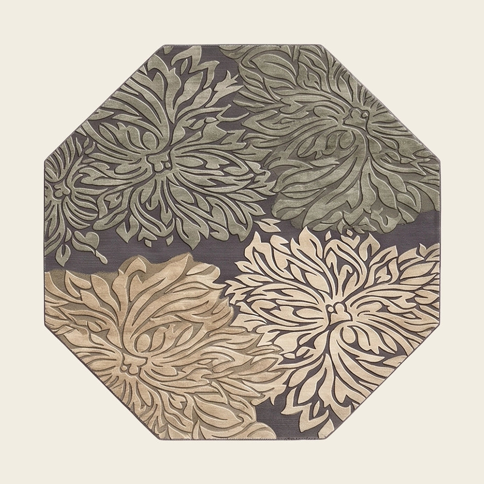 Botanica hand-tufted rug in Sage Stone – flat lay
