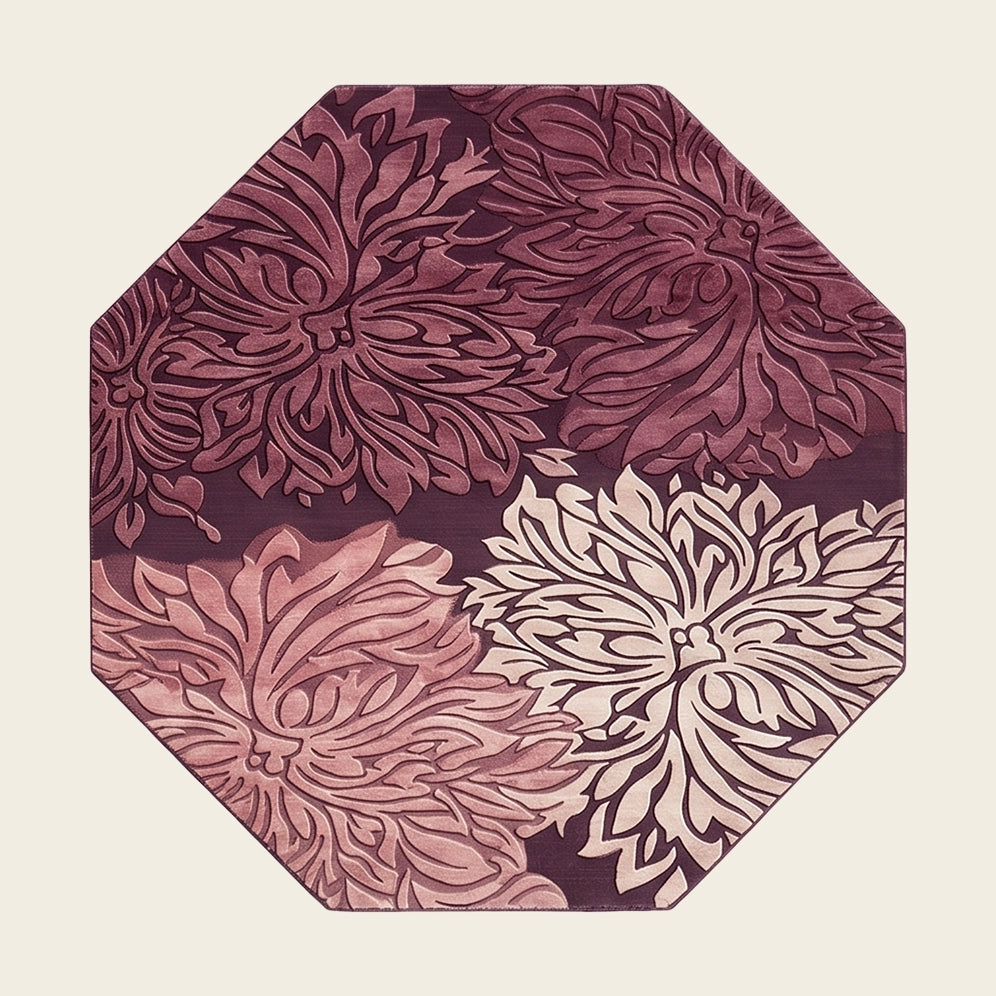 Botanica hand-tufted rug in Plum Blush – flat lay