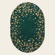 Stardust hand-tufted rug in Emerald Gold – flat lay