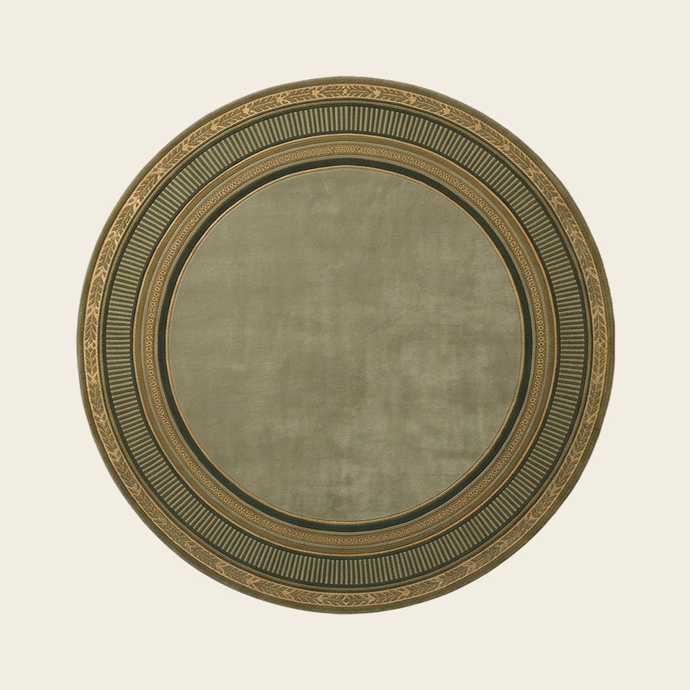 Halo hand-tufted rug in Sage Gold – flat lay