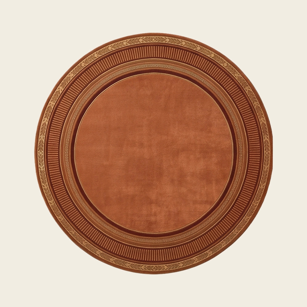Halo hand-tufted rug in Copper Rust – flat lay