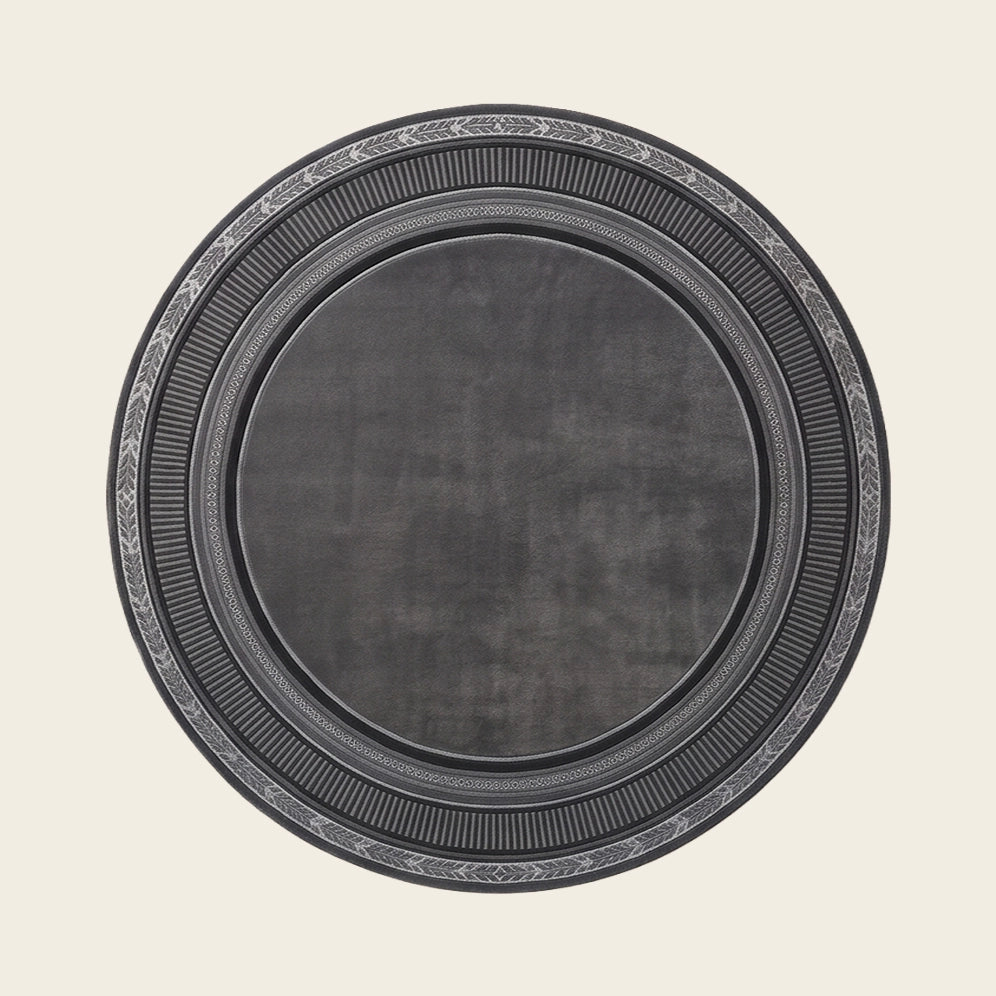 Halo hand-tufted rug in Charcoal Silver – flat lay