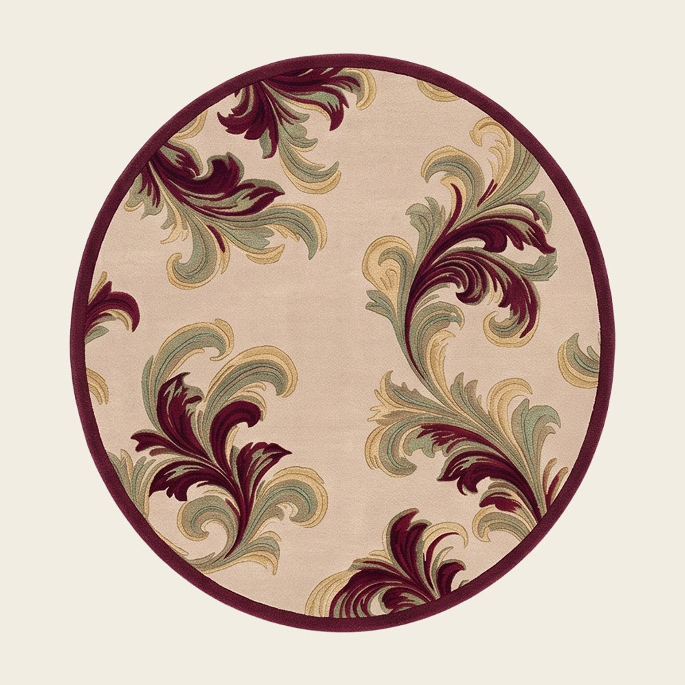 Acanthus hand-tufted rug in Wine Sage – flat lay