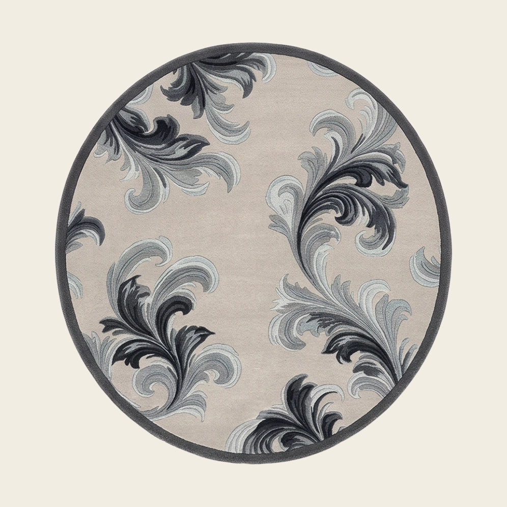 Acanthus hand-tufted rug in Slate Indigo – flat lay