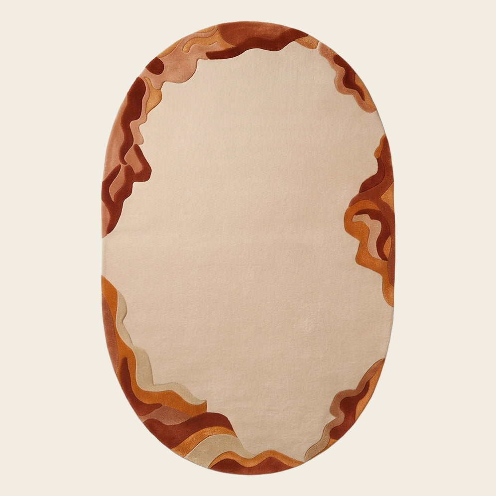 Cloud Edge hand-tufted rug in Amber Ivory – flat lay
