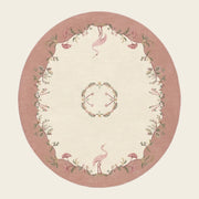 Aubusson hand-tufted rug in Blush Rose – flat lay