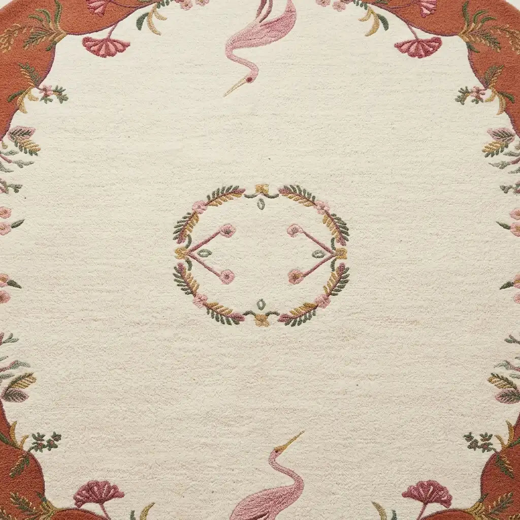 Aubusson hand-tufted rug in Coral Rust – close-up of the tufted pile texture