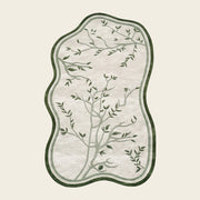 Willow Branch hand-tufted rug in Sage – flat lay