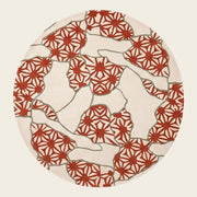 Blossom Ribbon hand-tufted rug in Coral Red – flat lay