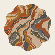 Marble Flow hand-tufted rug in Autumn Ember – flat lay