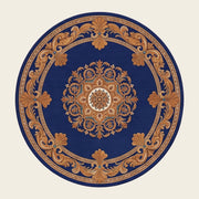 Royal Sunburst hand-tufted rug in Royal Navy – flat lay