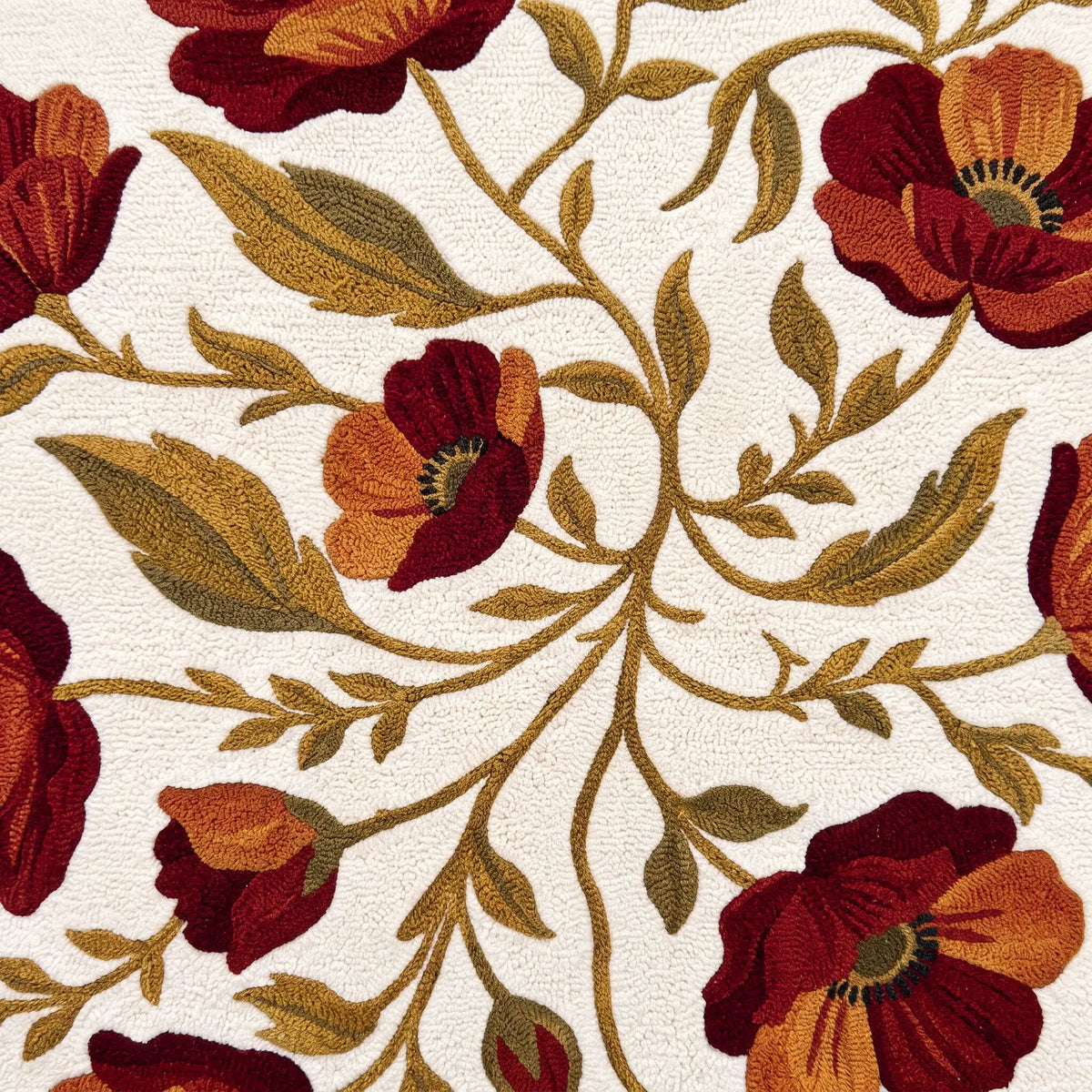 Poppy Field hand-tufted rug in Saffron – close-up of the tufted pile texture