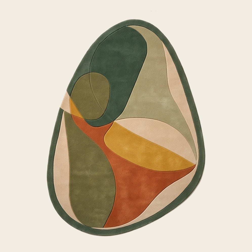Petal Pebble hand-tufted rug in Olive Amber – flat lay
