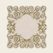 Baroque Frame hand-tufted rug in Sand Gold – flat lay