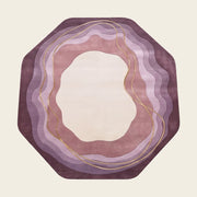 Geode Halo hand-tufted rug in Lilac Plum – flat lay