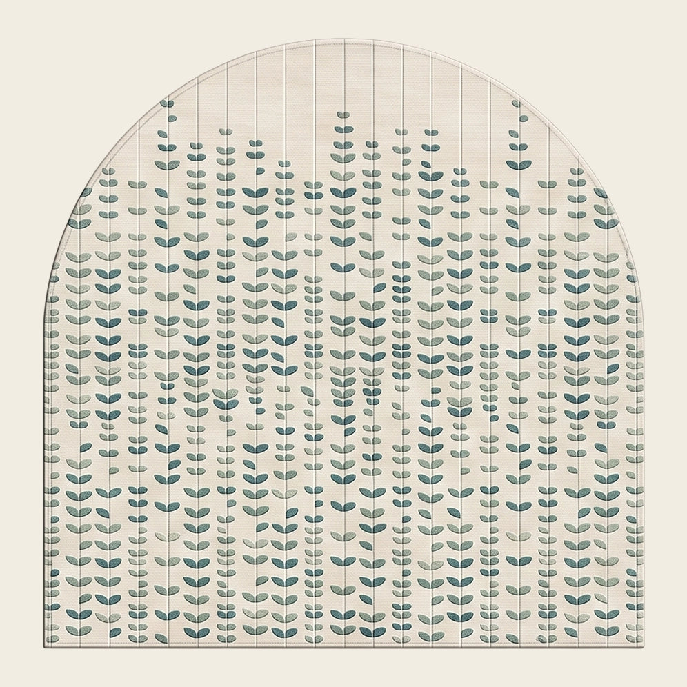 Rain Arch hand-tufted rug in Sage Mist – flat lay
