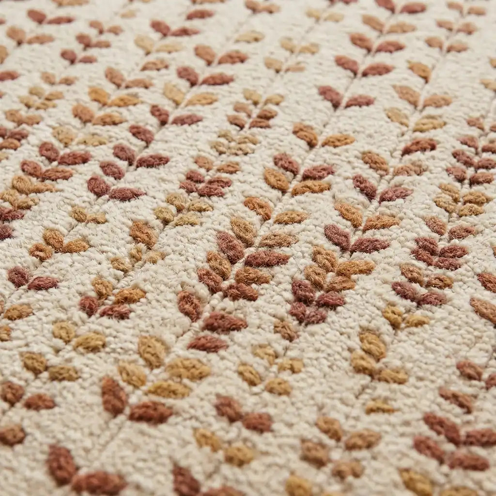 Rain Arch hand-tufted rug in Peach Sand – close-up of the tufted pile texture