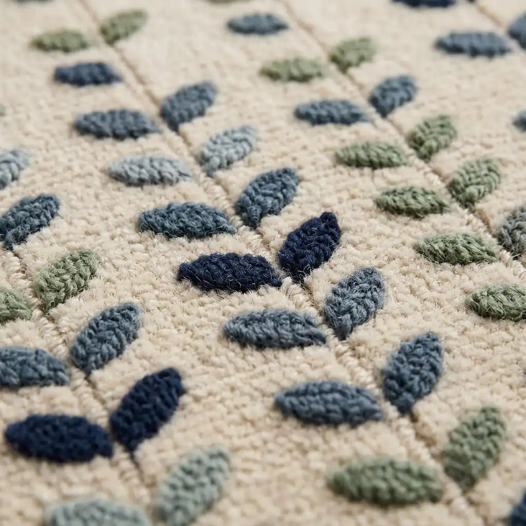 Rain Arch hand-tufted rug in Seafoam – close-up of the tufted pile texture