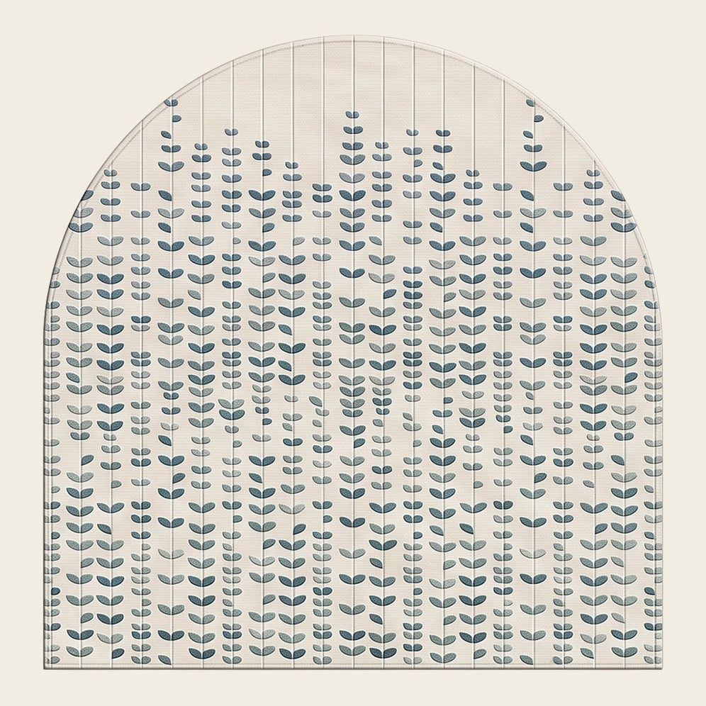 Rain Arch hand-tufted rug in Seafoam – flat lay