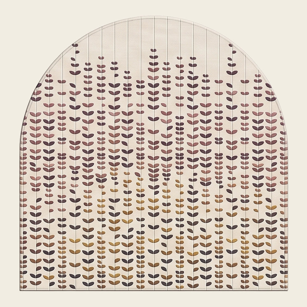 Rain Arch hand-tufted rug in Rose Taupe – flat lay