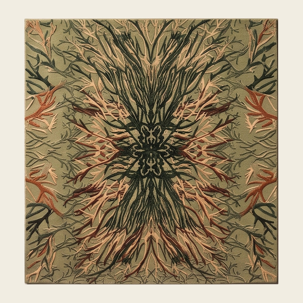 Mirage Plume hand-tufted rug in Olive Moss – flat lay
