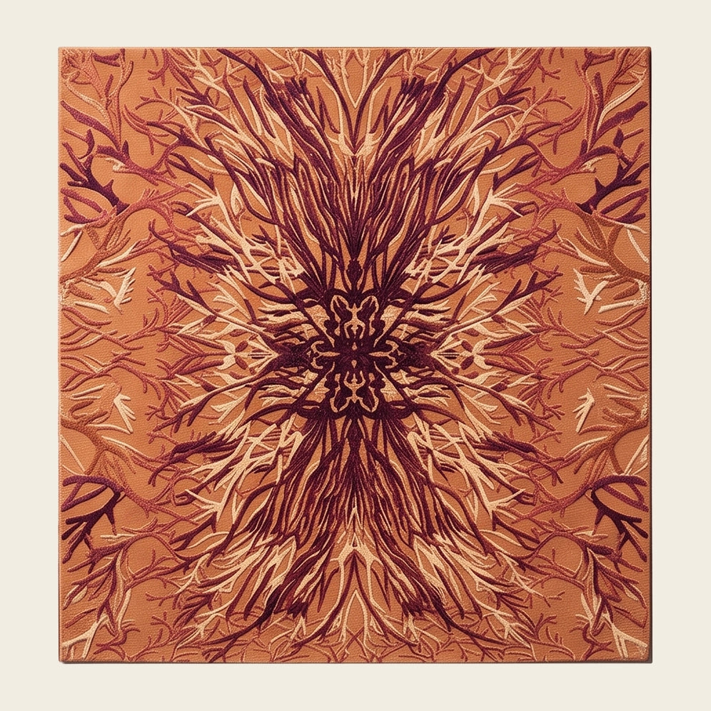 Mirage Plume hand-tufted rug in Copper Flame – flat lay